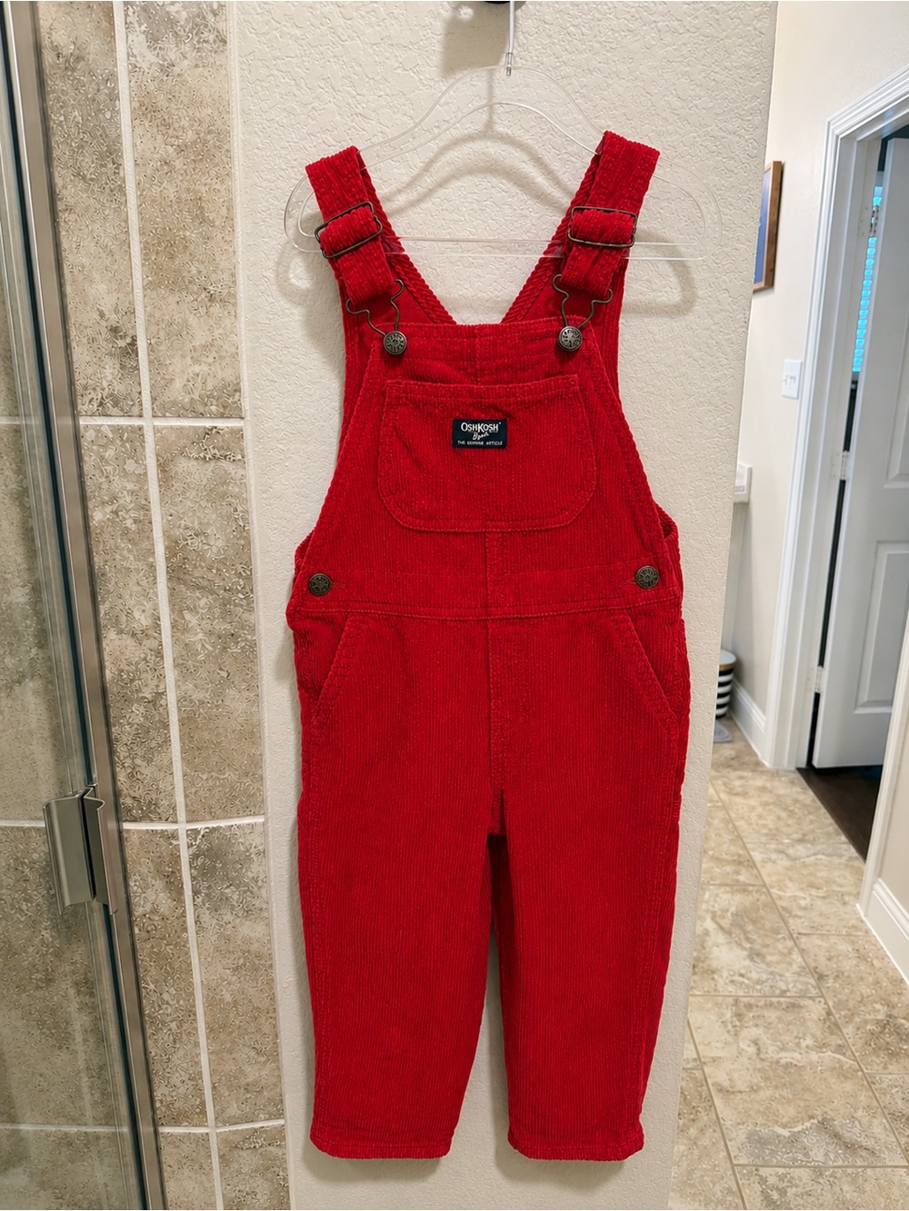 OshKosh Red Corduroy Overalls - toddler